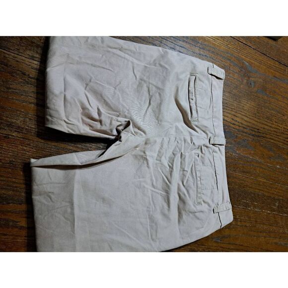 Size 4P JCPenny Flat Front Khaki Tan Capri Pants Skimmers with Pockets Belt Loop - Picture 4 of 4
